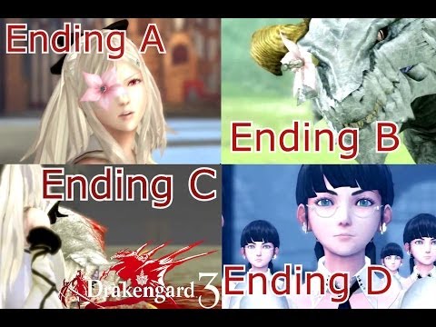 Drakengard 3 - "All Endings" (A,B,C, & D) Cutscenes Movie {English, Full 1080p HD}