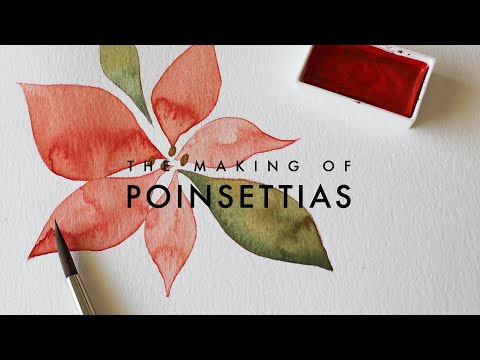How To Watercolor x Poinsettias! | Simple Step-by-Step