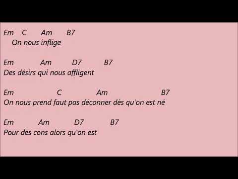 Alain Souchon - Foule sentimentale . Karaoké d accords pour jouer a la guitare .