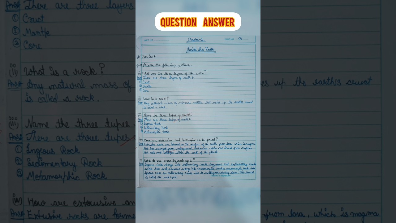 NCERT Class 7th || Geography chapter 2 Inside our Earth 🌎 || Question Answer|| Tech AB Study