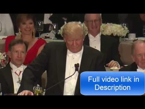 Full monologue- Donald Trump roasts Hillary Clinton at Al Smith charity dinner