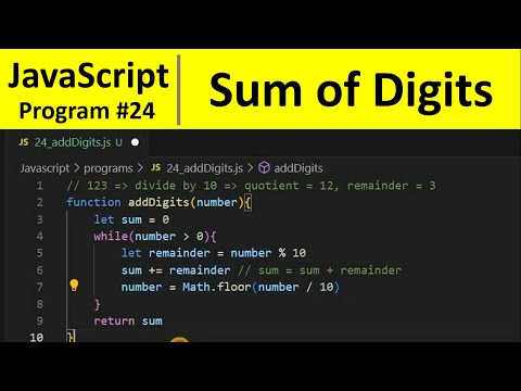 Javascript Program 24 Add Digits In A Number In Javascript