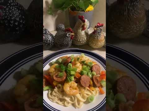 "Delicious Cajun Shrimp and Sausage Pasta: A Spicy Southern Delight!"