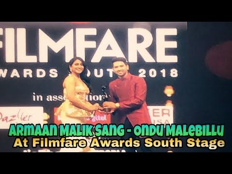 Armaan Malik Singing Ondu Malebillu At Filmfare Awards South - Stage || 2018