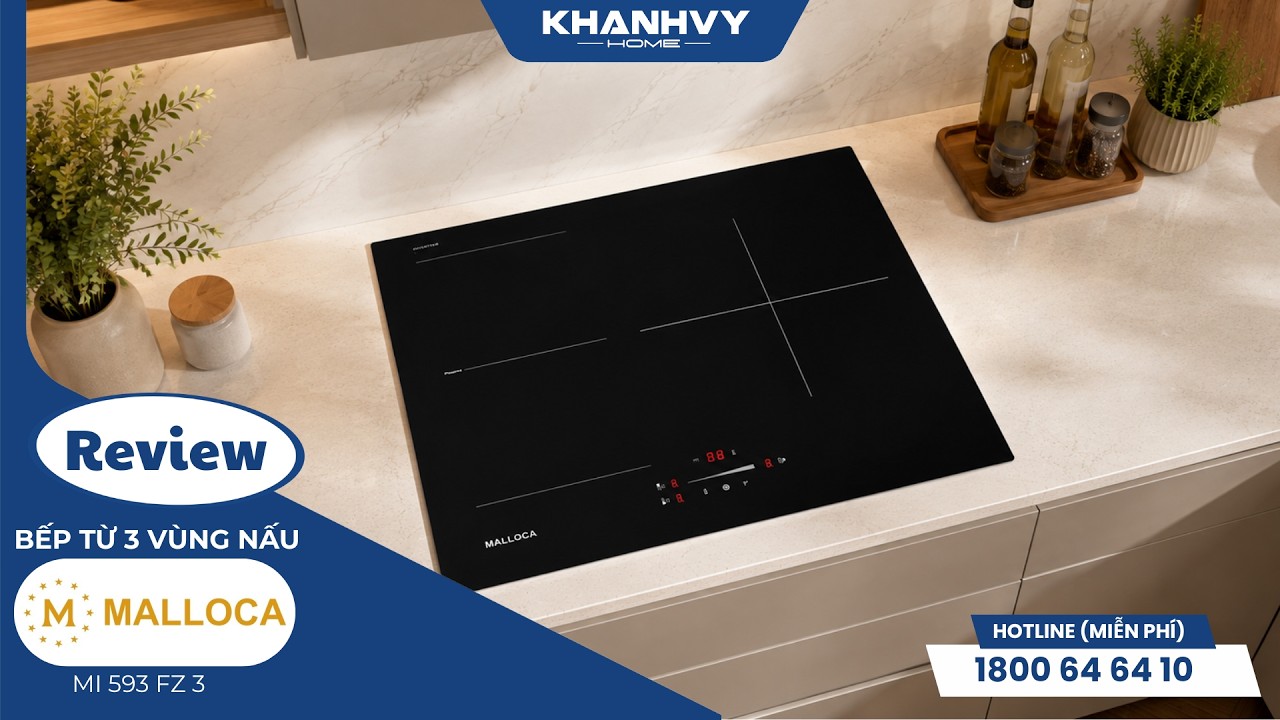 Bếp từ Malloca MI 593 FZ 3 vùng nấu