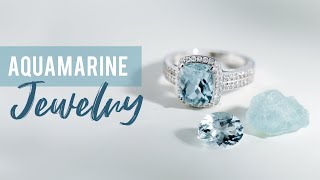 Blue Aquamarine Rhodium Over Sterling Silver March Birthstone 3-Stone Ring .59ctw Related Video Thumbnail