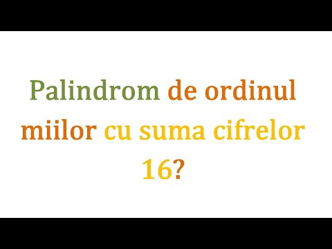 Palindrom, rasturnat, predecesor, succesor - Exercitii rezolvate (Matematica, clasa a 5-a)
