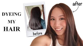 HAIR TRANSFORMATION | Dyeing My Hair from Dark Brown to Medium/Light Brown