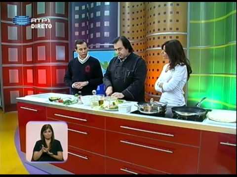 Receita: Tiras de frango com gambas e molho de abacate -- Praça da Alegria