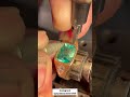 Making a gold diamond and emerald ring by hand - 3 stone Gypsy ring
