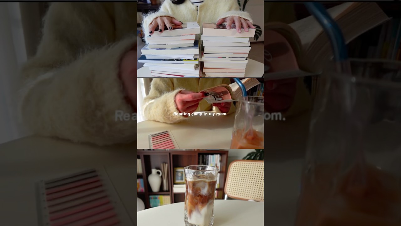 積読合宿の様子は横長長尺動画にて🎥✨ #vlog #読書 #読書好き #積読