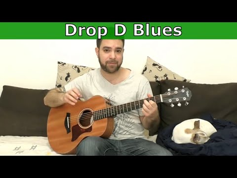 Guitar Lesson: Easy Fingerstyle Blues in Drop D (Country-Style Soloing) - Tutorial w/ TAB