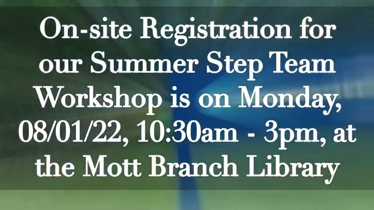 Step Team Workshop… This Week Is It!