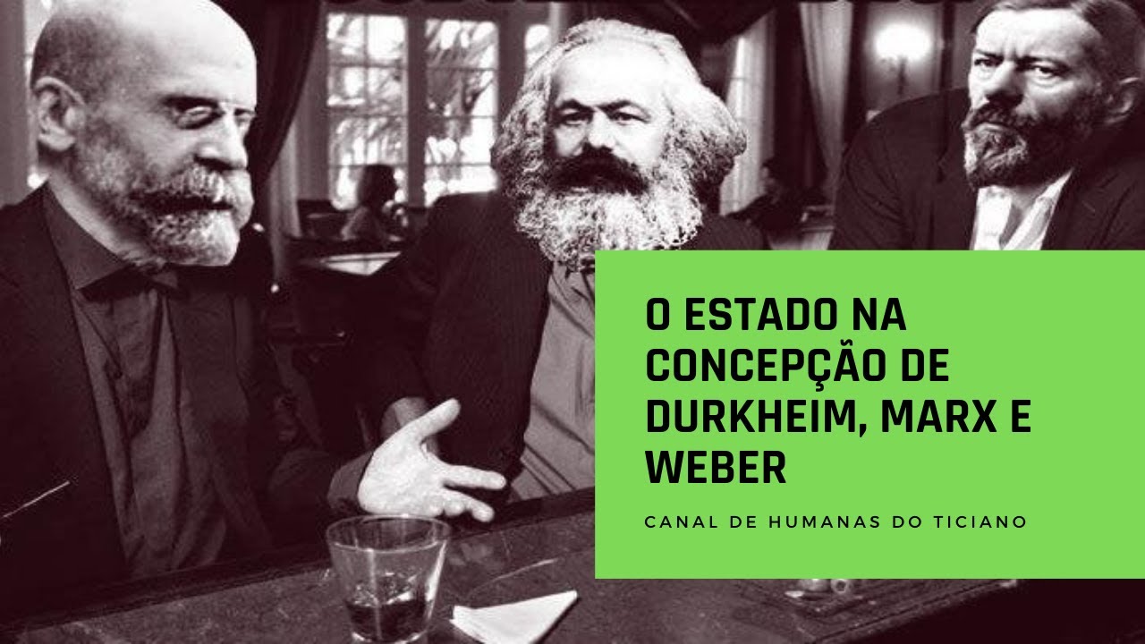 O Estado para Durkheim, Marx e Weber.