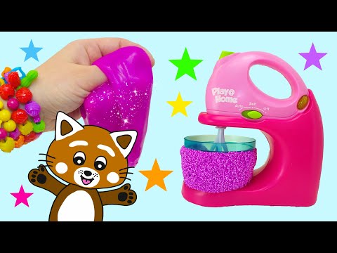 Pukkins gör roliga slime drycker - Lär dig färger - Lek med oss barnprogram