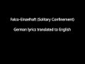 Einzelhaft by Falco lyrics (English Subtitles) 