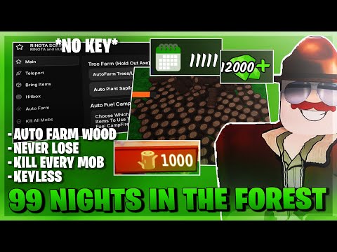 99 Nights In The Forest Script *NO KEY* - 11111 Days, Bring Everything, Logs, Inf Gems & More! 🔦💎