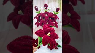 how to make red lilies with pipe cleaners #handmadepipes #diy