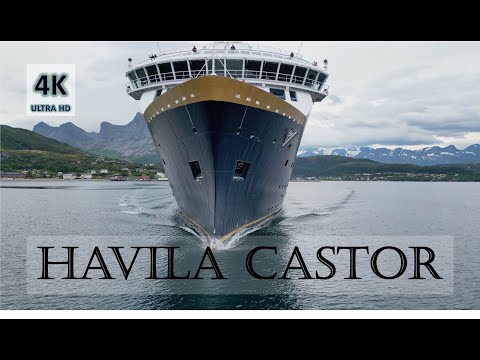 Havila Castor cruise ship in stunning nature 4K60FPS h264