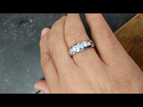 0.49 Ct. Channel Set Men's Ring With Open End Design - TwoBirch TB-GR-0133-WG-H