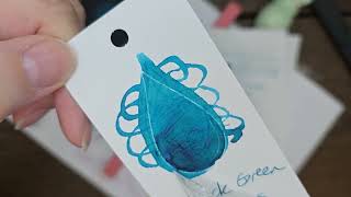 Peacock Green Ink Review 3 Oysters Fountain Pen Ink