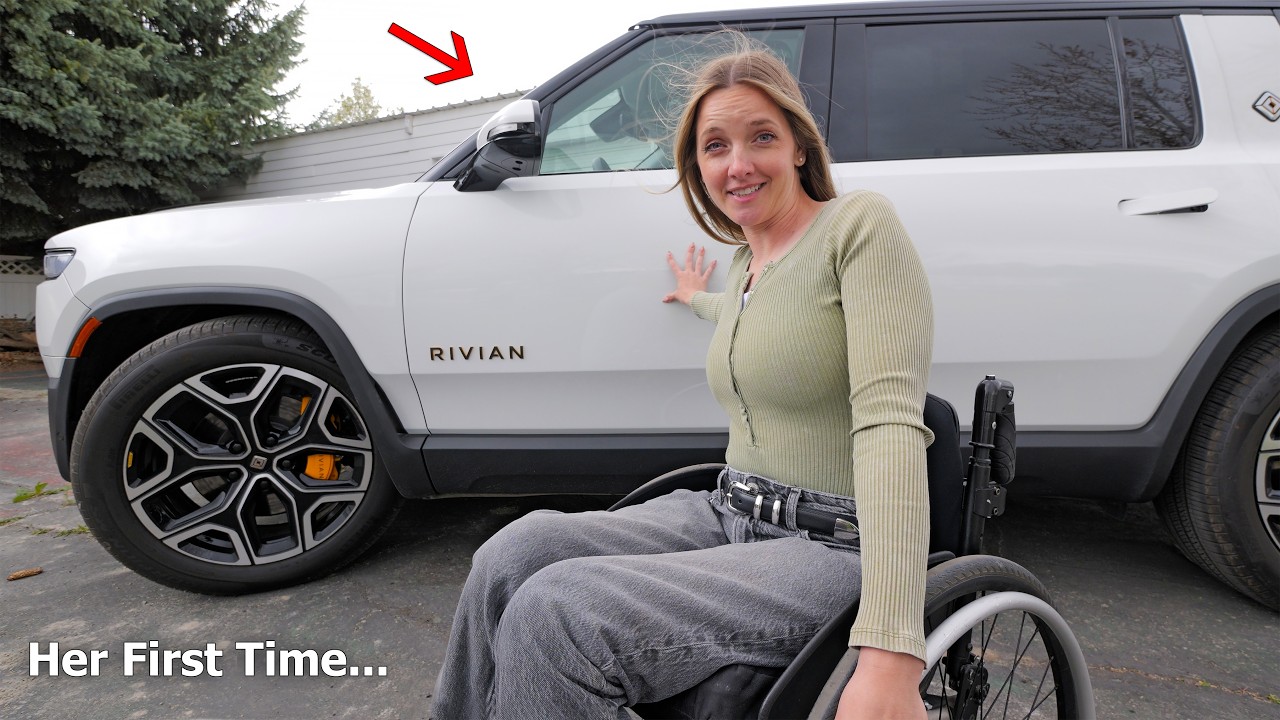 HER FIRST TIME! - Can a Wheelchair User Drive a Rivian?!