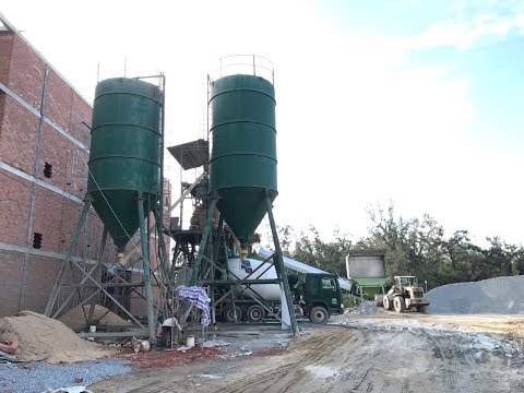 Structure of fresh concrete mixing plant line for the project