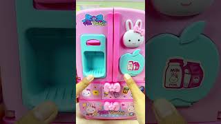 Satisfying with Unboxing &amp; Review Pink Rabbit Fridge #asmr #refrigerator #toys #shorts #fridge