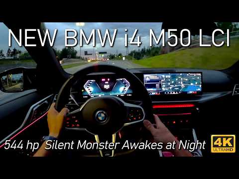 NEW BMW i4 M50 LCI POV Night Drive | 544 hp Monster Awakes at Night”