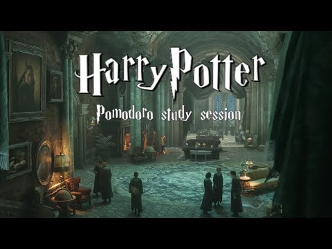 Harry Potter Slytherin Pomodoro Study session 25/5 + Music Breaks | Study at Slytherin common room