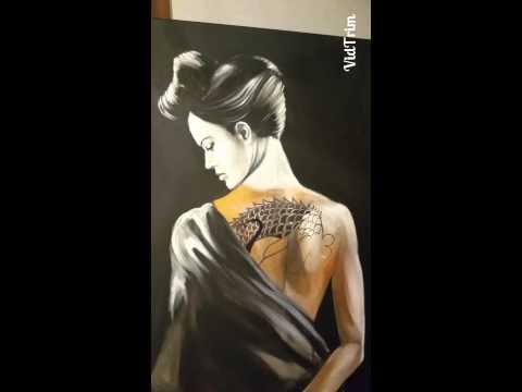 Speed painting gheisha tattoo katana ionut mitra