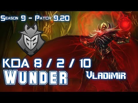 G2 Wunder VLADIMIR vs KASSADIN Top - Patch 9.20 EUW Ranked