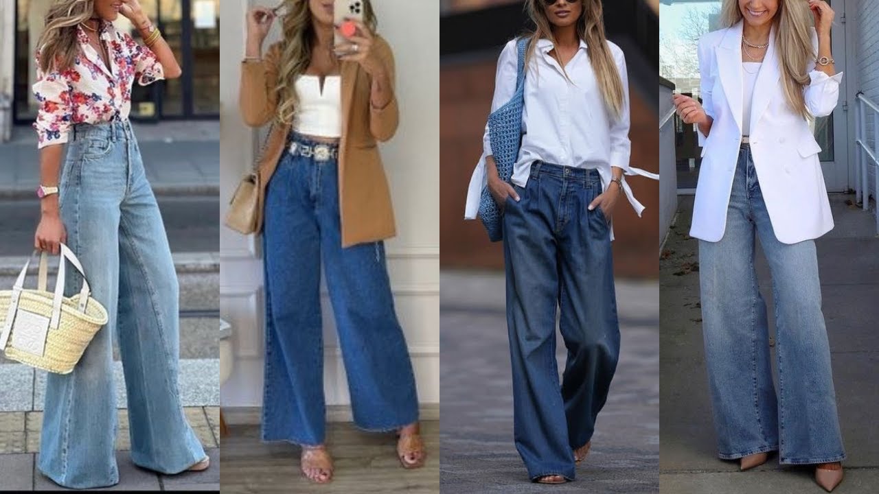 FASHION EN OUTFITS CON PANTALON PALAZZO EN DENIM 24✨FASHION IN OUTFITS WITH PALAZZO PANTS IN DENIM