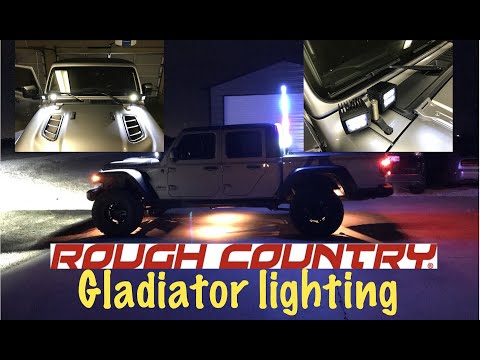 Dune prep for the Jeep Gladiator! Lighting up the night with Rough Country & Pro Comp.