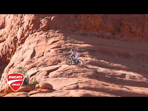 First to ride the ​⁠@ducati TK-01 RR E-Mountain Bike on the White line in Sedona Arizona