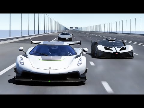Bugatti Bolide Vs Koenigsegg Jesko & Jesko Absolut | INSANE 20KM DRAG RACE!