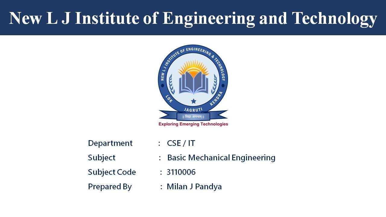 Basic Mechanical Engineering Lecture 2