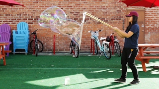 Impress all the neighbors with these giant bubbles that kids and adults alike will get a kick out of. 
Full instructions on Nifty.
