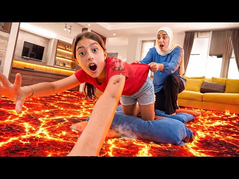 تحدي لا تدعس على الأرض 😱 الأرض كلها نار🔥 مع تيما ورضا
