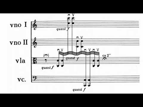 Lutoslawski String Quartet (1964) Introductory Movement - Score Video