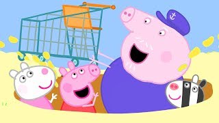 Finding a Trolley at the Beach with Peppa Pig  Pep