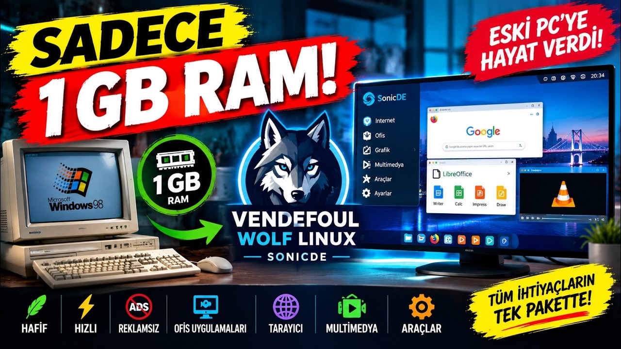 Eski Bilgisayarlar Çöpten Çıkıyor! Sadece 980 MB RAM İsteyen İşletim Sistemi
