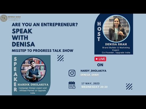 SPEAK WITH DENISA with Mr. HARDIK DHOLAKIYA | Entrepreneurs Journey | Affiliate Marketing