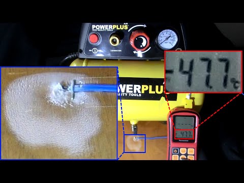 Abkühlung durch Expansion auf unter -40°C (300fps)