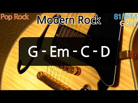 G Modern Rock Backing Track (81 Bpm)