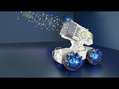 Cooler Stuff Radio bangomis valdomas tankas, muilo burbulų mašina, su laikrodžiu ir pultu video