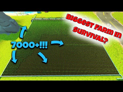 Watering the BIGGEST FARM (7225Plots) in Scrap Mechanic survival