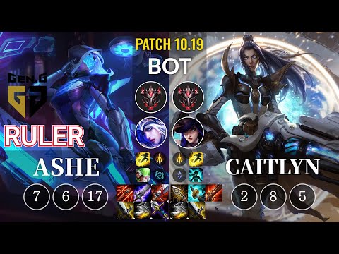 GEN Ruler Ashe vs Caitlyn Bot - KR Patch 10.19