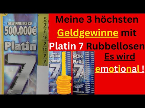 My 3 highest/emotional cash wins with Platinum 7 scratch cards!