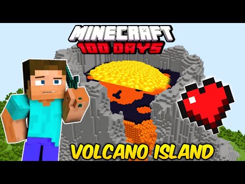 Surviving 100 Days on Volcanic Island in Minecraft